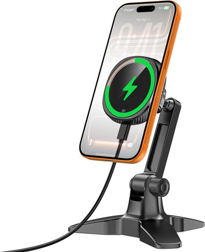 Heavy Duty Phone Stand - Adjustable Desktop Holder for Video Calls, Compatible with 4.7-6.8" Smartphones & Thick Cases, Perfect for Home Office