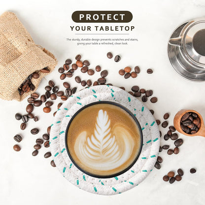 Coasters Set of 8 for Drinks, 4 Inch Large Coasters for Coffee Table, Tabletop Protection for Hot & Cold Drinks, Versatile Coasters for Home Decor, Non-Slip & Easy to Clean, Coffee