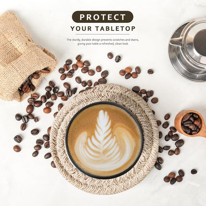 Coasters Set of 8 for Drinks, 4 Inch Large Coasters for Coffee Table, Tabletop Protection for Hot & Cold Drinks, Versatile Coasters for Home Decor, Non-Slip & Easy to Clean, Coffee