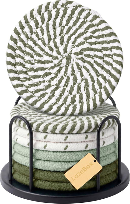 Coasters Set of 8 for Drinks, 4 Inch Large Coasters for Coffee Table, Tabletop Protection for Hot & Cold Drinks, Versatile Coasters for Home Decor, Non-Slip & Easy to Clean, Coffee