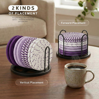 Coasters Set of 8 for Drinks, 4 Inch Large Coasters for Coffee Table, Tabletop Protection for Hot & Cold Drinks, Versatile Coasters for Home Decor, Non-Slip & Easy to Clean, Coffee