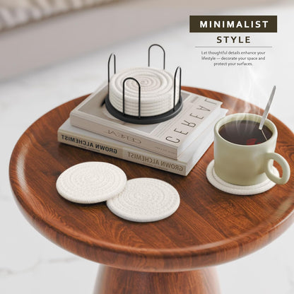 Coasters Set of 8 for Drinks, 4 Inch Large Coasters for Coffee Table, Tabletop Protection for Hot & Cold Drinks, Versatile Coasters for Home Decor, Non-Slip & Easy to Clean, Coffee
