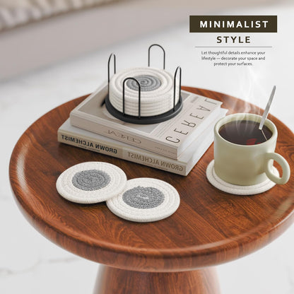 Coasters Set of 8 for Drinks, 4 Inch Large Coasters for Coffee Table, Tabletop Protection for Hot & Cold Drinks, Versatile Coasters for Home Decor, Non-Slip & Easy to Clean, Coffee
