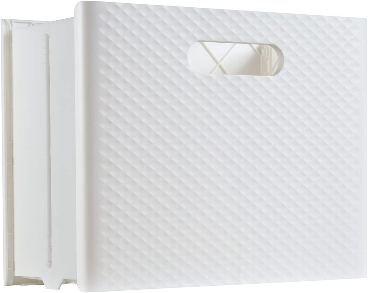 Pendaflex Mobile File Box with Handles, Easy Set Up, Collapse Down and Store Away, 13"W x 10"H x 6.5"D, Holds Letter Size Files, White (126119)
