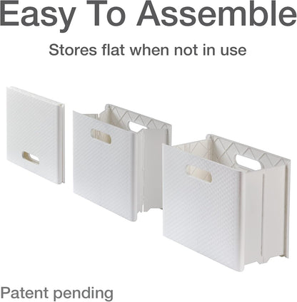 Pendaflex Mobile File Box with Handles, Easy Set Up, Collapse Down and Store Away, 13"W x 10"H x 6.5"D, Holds Letter Size Files, White (126119)