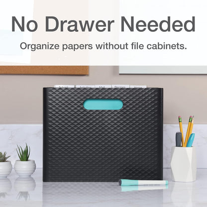 Pendaflex Mobile File Box with Handles, Easy Set Up, Collapse Down and Store Away, 13"W x 10"H x 6.5"D, Holds Letter Size Files, White (126119)