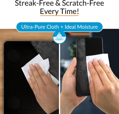 Screen Cleaner Wipes Individually Wrapped Travel Size Streak-Free (24 Large Wipes)