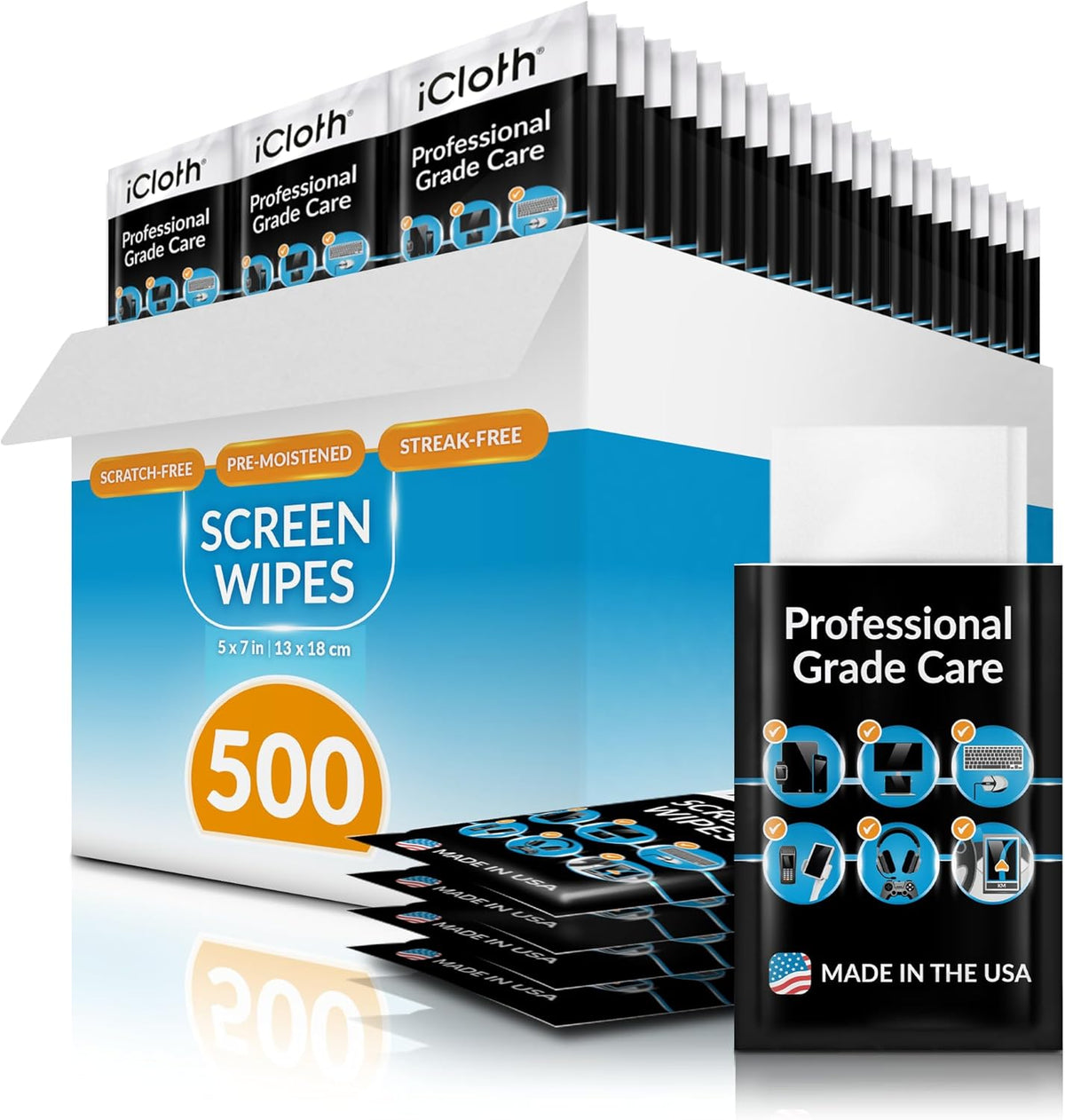 Screen Cleaner Wipes Individually Wrapped Travel Size Streak-Free (24 Large Wipes)