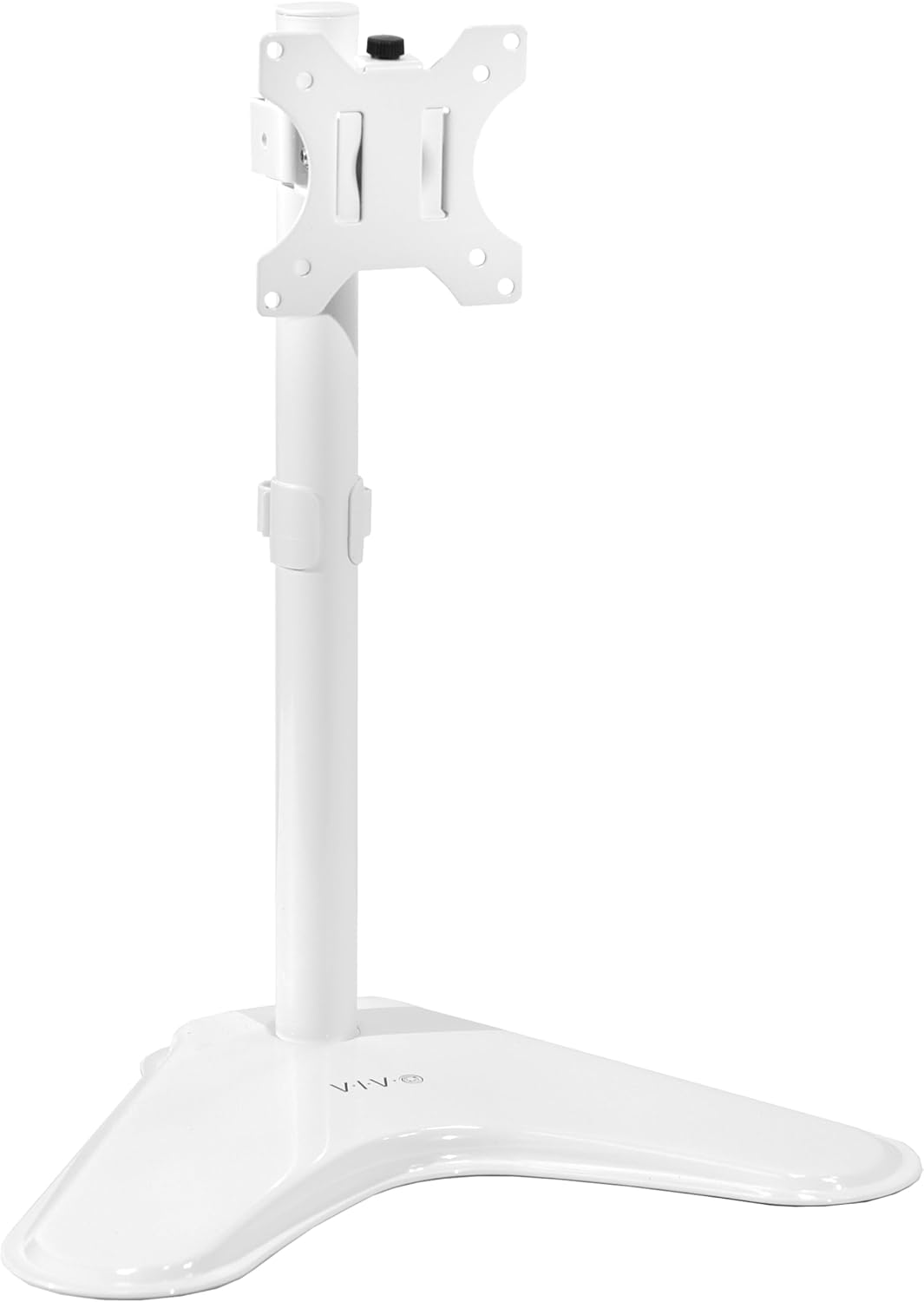 Single Monitor Desk Stand, Holds Screens up to 32 inch Regular and 38 inch Ultrawide, Freestanding VESA Steel Mount Base, Adjustable Height, Tilt, Swivel, Rotation, Black, STAND-V001H