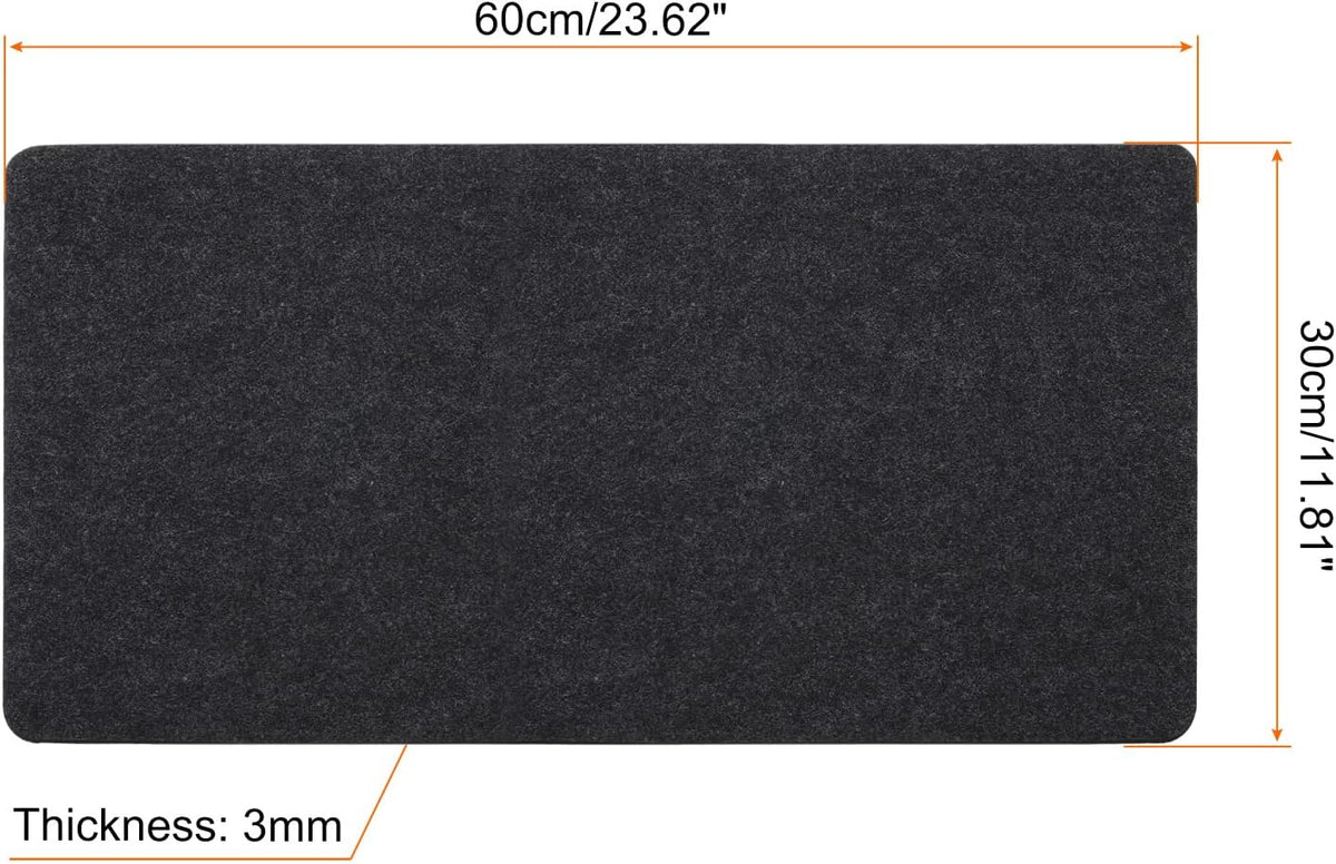 24"x12" Desk Mat Protector, Felt Dual Side Mouse Pad Writing Mat for Office Home, Gray