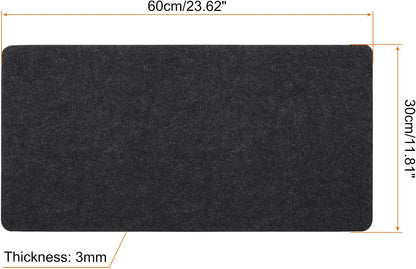 24"x12" Desk Mat Protector, Felt Dual Side Mouse Pad Writing Mat for Office Home, Gray