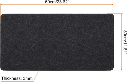 24"x12" Desk Mat Protector, Felt Dual Side Mouse Pad Writing Mat for Office Home, Gray