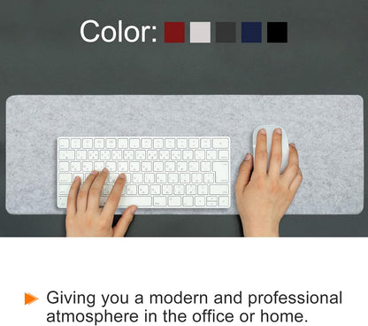 24"x12" Desk Mat Protector, Felt Dual Side Mouse Pad Writing Mat for Office Home, Gray