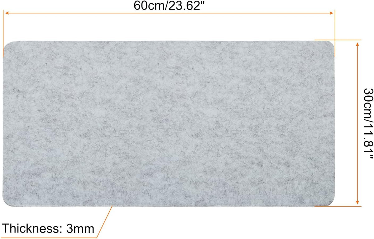 24"x12" Desk Mat Protector, Felt Dual Side Mouse Pad Writing Mat for Office Home, Gray