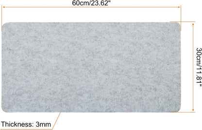 24"x12" Desk Mat Protector, Felt Dual Side Mouse Pad Writing Mat for Office Home, Gray