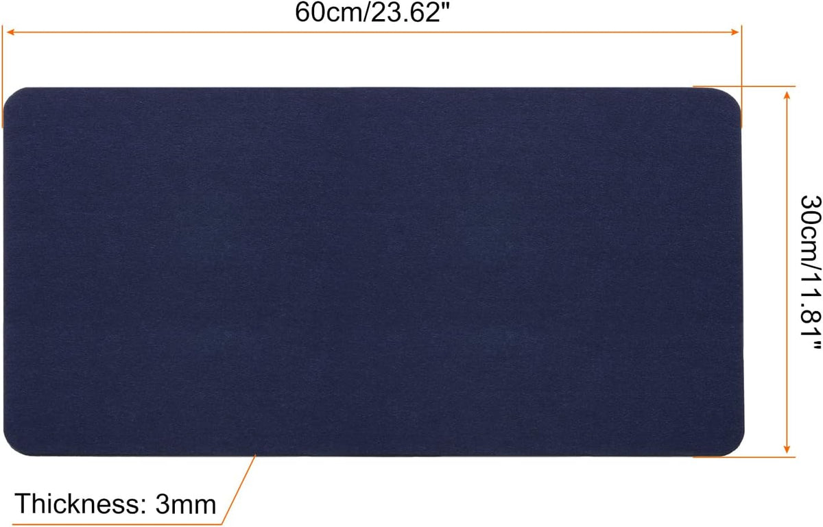 24"x12" Desk Mat Protector, Felt Dual Side Mouse Pad Writing Mat for Office Home, Gray