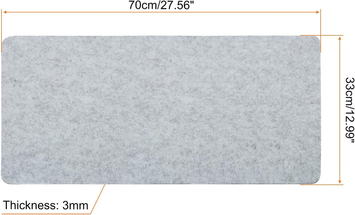 24"x12" Desk Mat Protector, Felt Dual Side Mouse Pad Writing Mat for Office Home, Gray