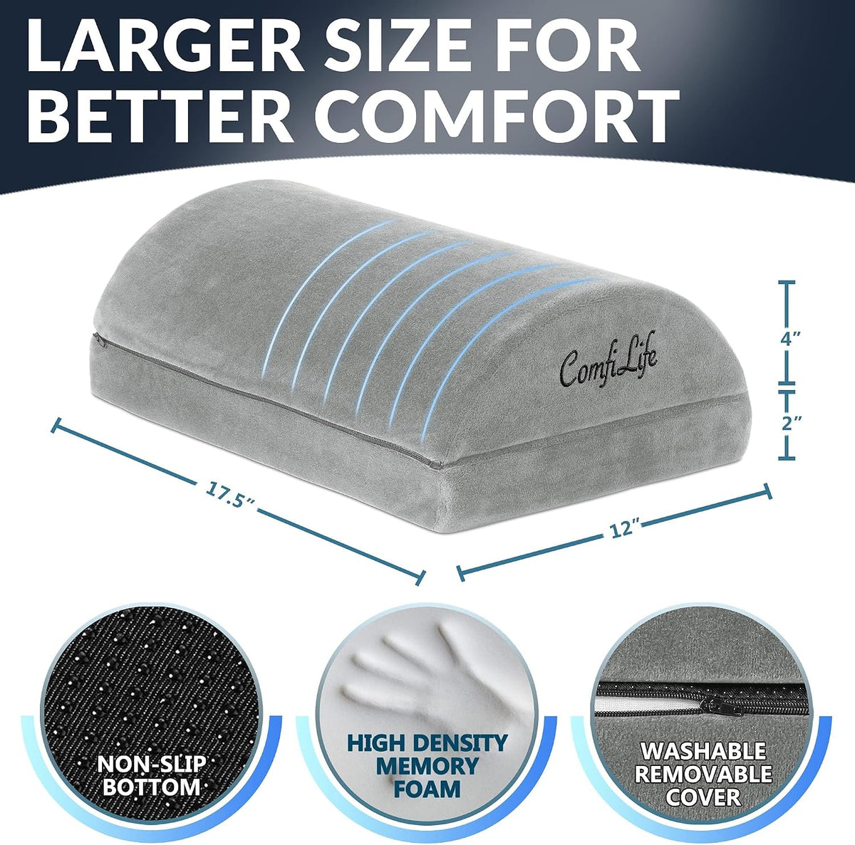 Foot Rest for Under Desk at Work – Adjustable Height Memory Foam Foot Stool for Under Desk, Office Chair & Gaming Chair – Ergonomic Footrest for Back & Hip Pain Relief (Black)