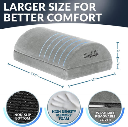 Foot Rest for Under Desk at Work – Adjustable Height Memory Foam Foot Stool for Under Desk, Office Chair & Gaming Chair – Ergonomic Footrest for Back & Hip Pain Relief (Black)
