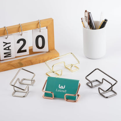 Business Card Holder for Desk, Cute Metal Card Organizers