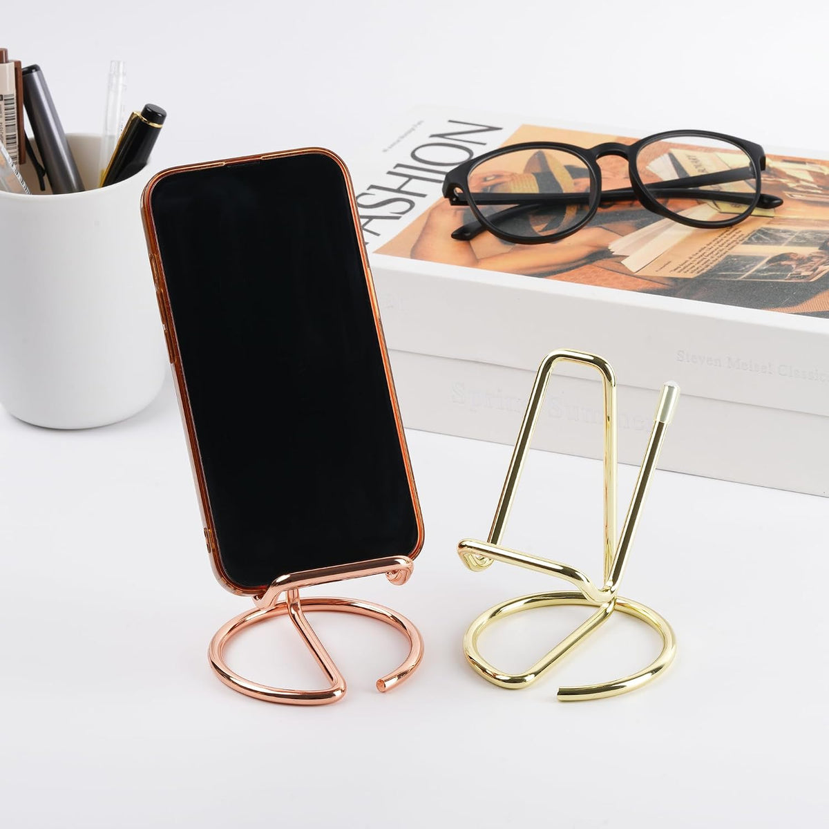 Business Card Holder for Desk, Cute Metal Card Organizers