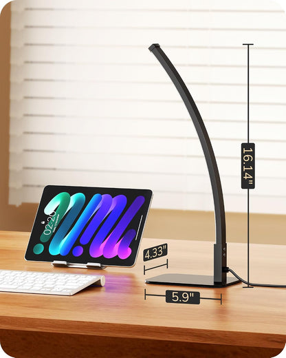 Curved LED Table Lamps for Living Room, Modern Bedside Lamp, Gold