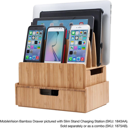 Bamboo Drawer, Stackable Storage Solution for office products pens, pencils, scissors, notepads, business cards and more