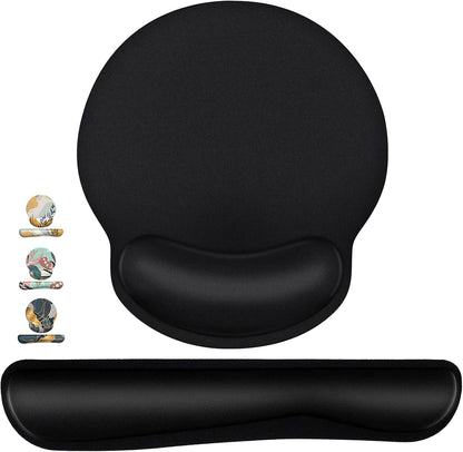 Mouse Pad and Keyboard Wrist Rest- Ergonomic Wrist Rest for Computer Keyboard and Mouse Pad, Memory Foam Wrist Support for Comfy Typing, Ideal for Laptop, Office, Gaming