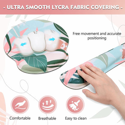 Mouse Pad and Keyboard Wrist Rest- Ergonomic Wrist Rest for Computer Keyboard and Mouse Pad, Memory Foam Wrist Support for Comfy Typing, Ideal for Laptop, Office, Gaming