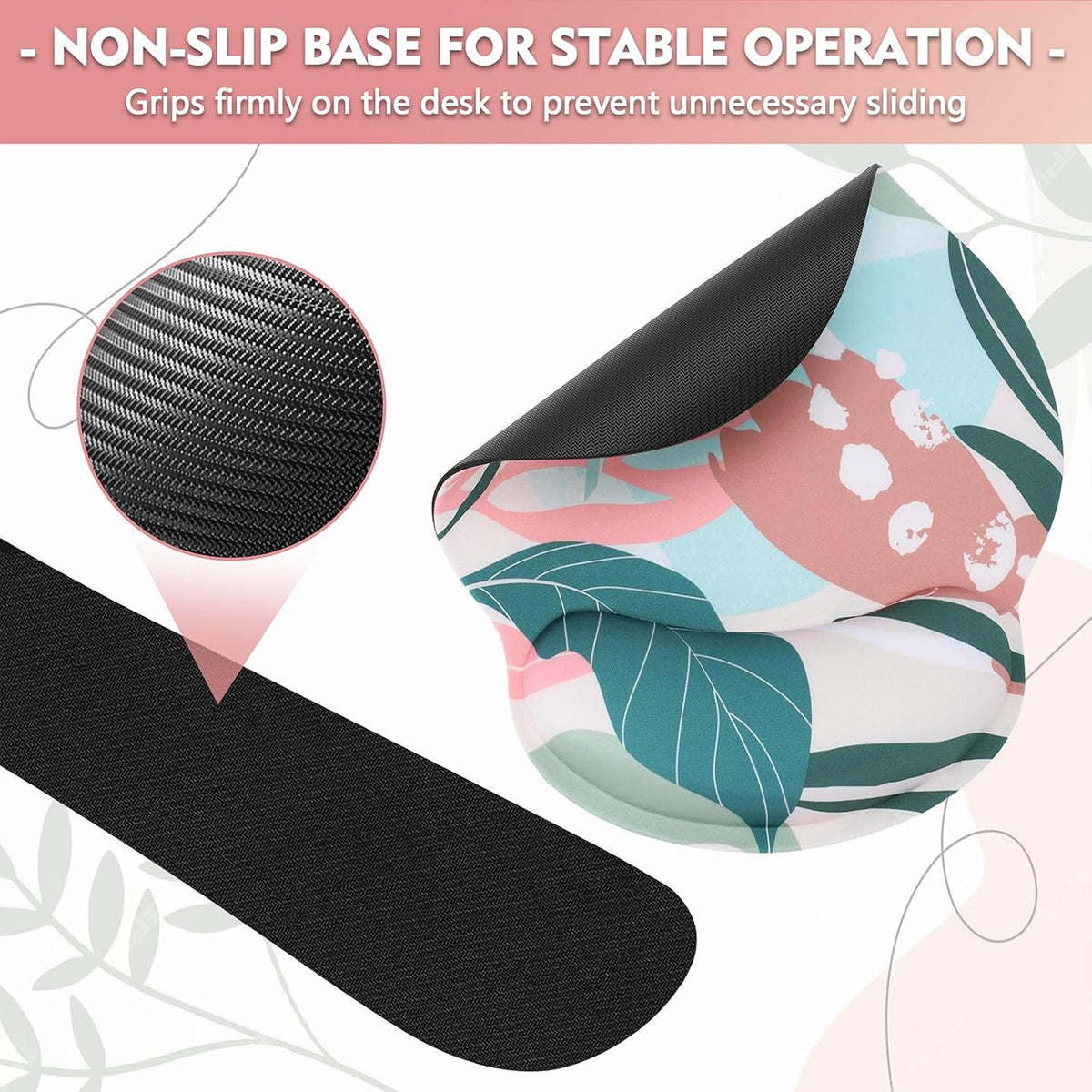 Mouse Pad and Keyboard Wrist Rest- Ergonomic Wrist Rest for Computer Keyboard and Mouse Pad, Memory Foam Wrist Support for Comfy Typing, Ideal for Laptop, Office, Gaming