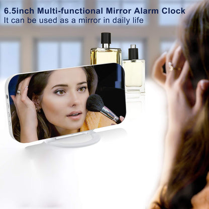 Digital Alarm Clock,LED and Mirror Desk Clock Large Display,with Dual USB Charger Ports,3 Levels Brightness,12/24H,Modern Electronic Clock for Bedroom Home Living Room Office - Gold