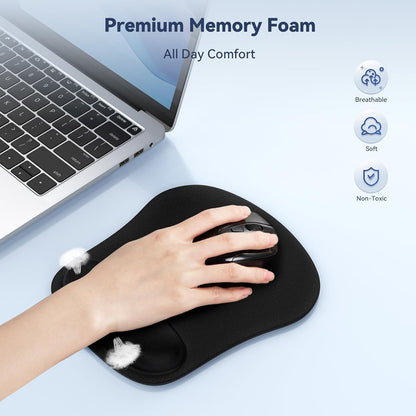 Ergonomic Mouse Pad with Wrist Support Black