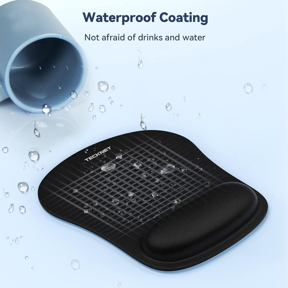 Ergonomic Mouse Pad with Wrist Support Black