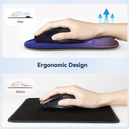 Ergonomic Mouse Pad with Wrist Support Black