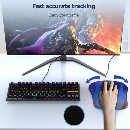 Ergonomic Mouse Pad with Wrist Support Black