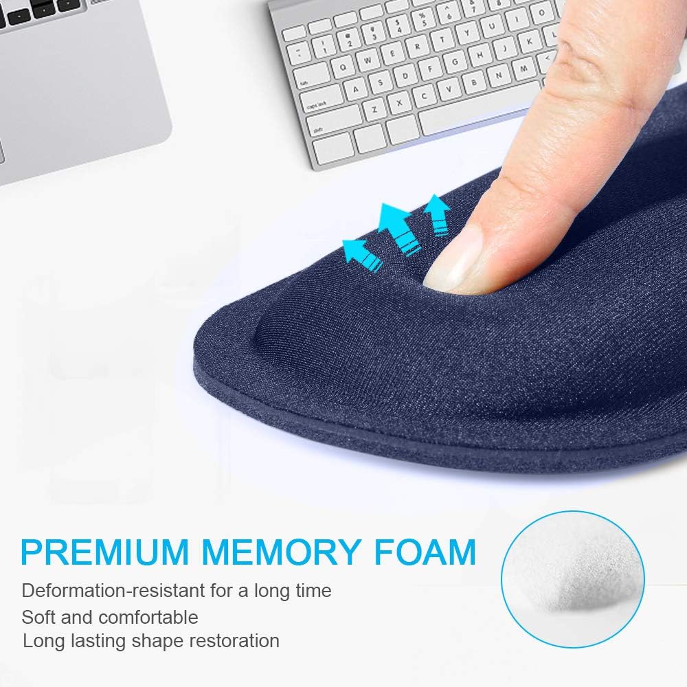 Ergonomic Mouse Pad with Wrist Support Black
