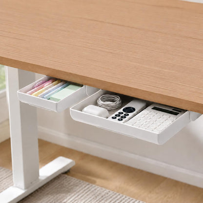 Under Desk Drawer Organizer, 2 Pack Self Adhesive Slide Out Desk Storage Drawers, Hidden Desk Drawer Attachment for Pens, Notes, Cables, Earbuds and Small Office Accessories