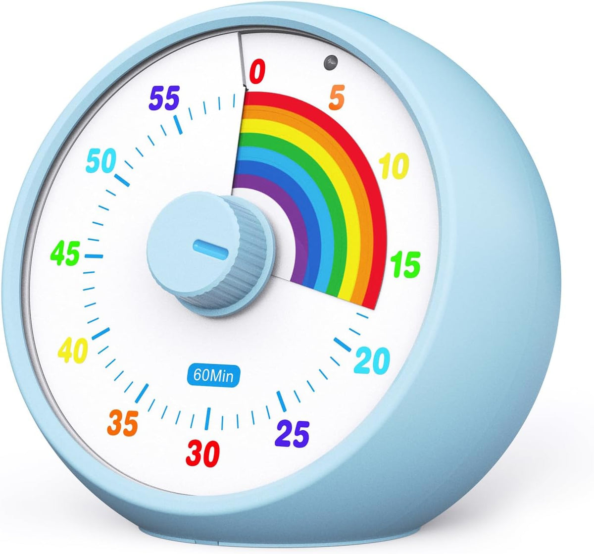 Visual Timer for Kids, 60-Minute Countdown Timer for Classroom Office Kitchen, Desk Timer Kids Time Management Tools with Silent Operation, Pomodoro Time Rainbow Pattern (Orange)
