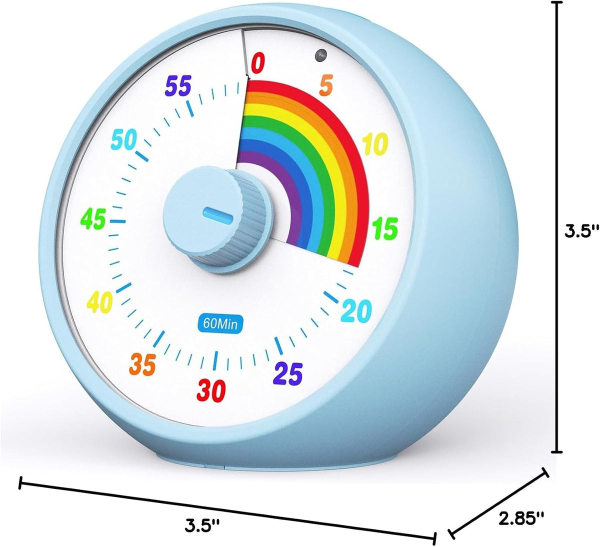 Visual Timer for Kids, 60-Minute Countdown Timer for Classroom Office Kitchen, Desk Timer Kids Time Management Tools with Silent Operation, Pomodoro Time Rainbow Pattern (Orange)