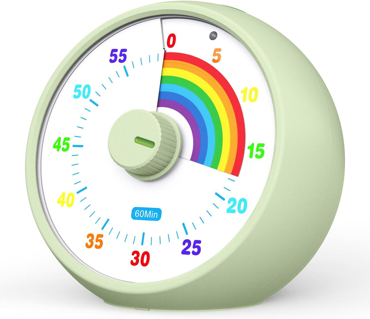 Visual Timer for Kids, 60-Minute Countdown Timer for Classroom Office Kitchen, Desk Timer Kids Time Management Tools with Silent Operation, Pomodoro Time Rainbow Pattern (Orange)
