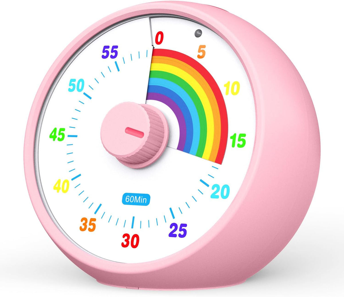 Visual Timer for Kids, 60-Minute Countdown Timer for Classroom Office Kitchen, Desk Timer Kids Time Management Tools with Silent Operation, Pomodoro Time Rainbow Pattern (Orange)