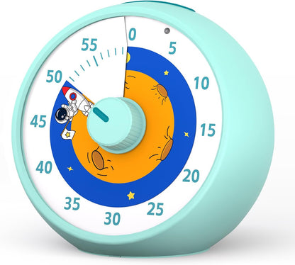 Visual Timer for Kids, 60-Minute Countdown Timer for Classroom Office Kitchen, Desk Timer Kids Time Management Tools with Silent Operation, Pomodoro Time Rainbow Pattern (Orange)