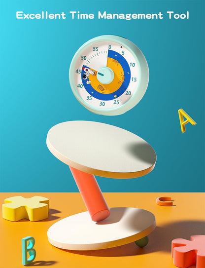 Visual Timer for Kids, 60-Minute Countdown Timer for Classroom Office Kitchen, Desk Timer Kids Time Management Tools with Silent Operation, Pomodoro Time Rainbow Pattern (Orange)