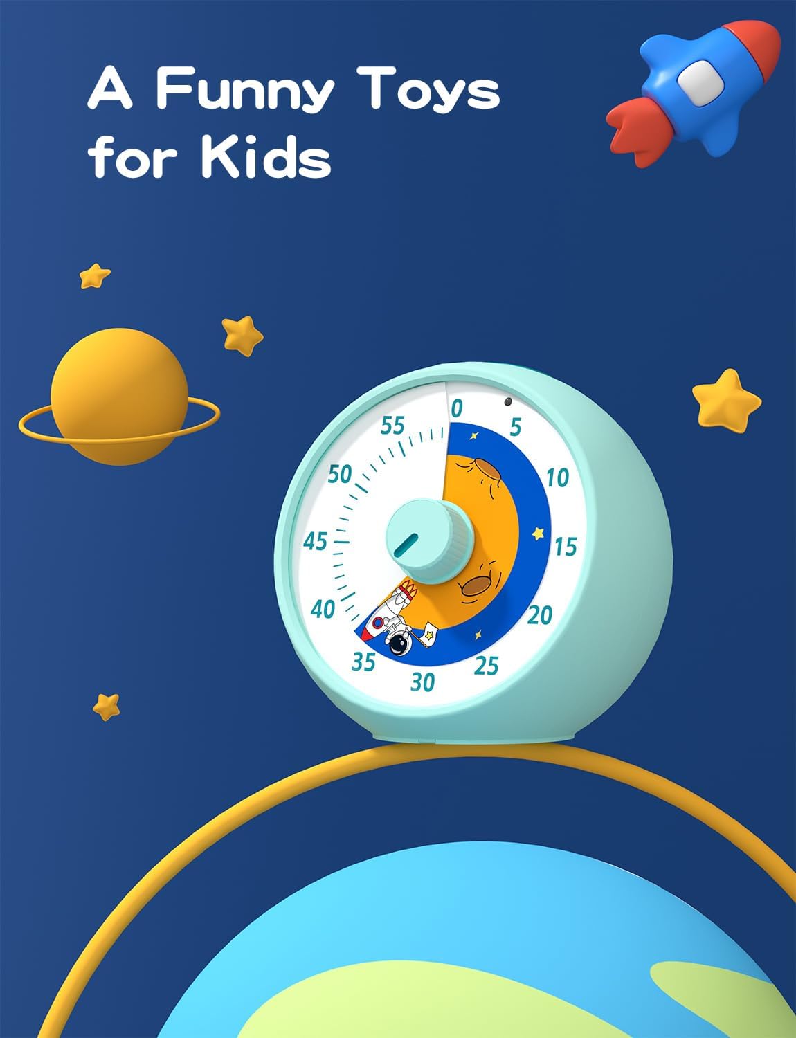 Visual Timer for Kids, 60-Minute Countdown Timer for Classroom Office Kitchen, Desk Timer Kids Time Management Tools with Silent Operation, Pomodoro Time Rainbow Pattern (Orange)
