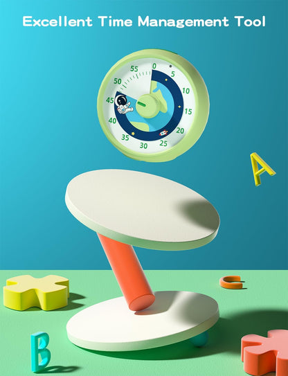 Visual Timer for Kids, 60-Minute Countdown Timer for Classroom Office Kitchen, Desk Timer Kids Time Management Tools with Silent Operation, Pomodoro Time Rainbow Pattern (Orange)