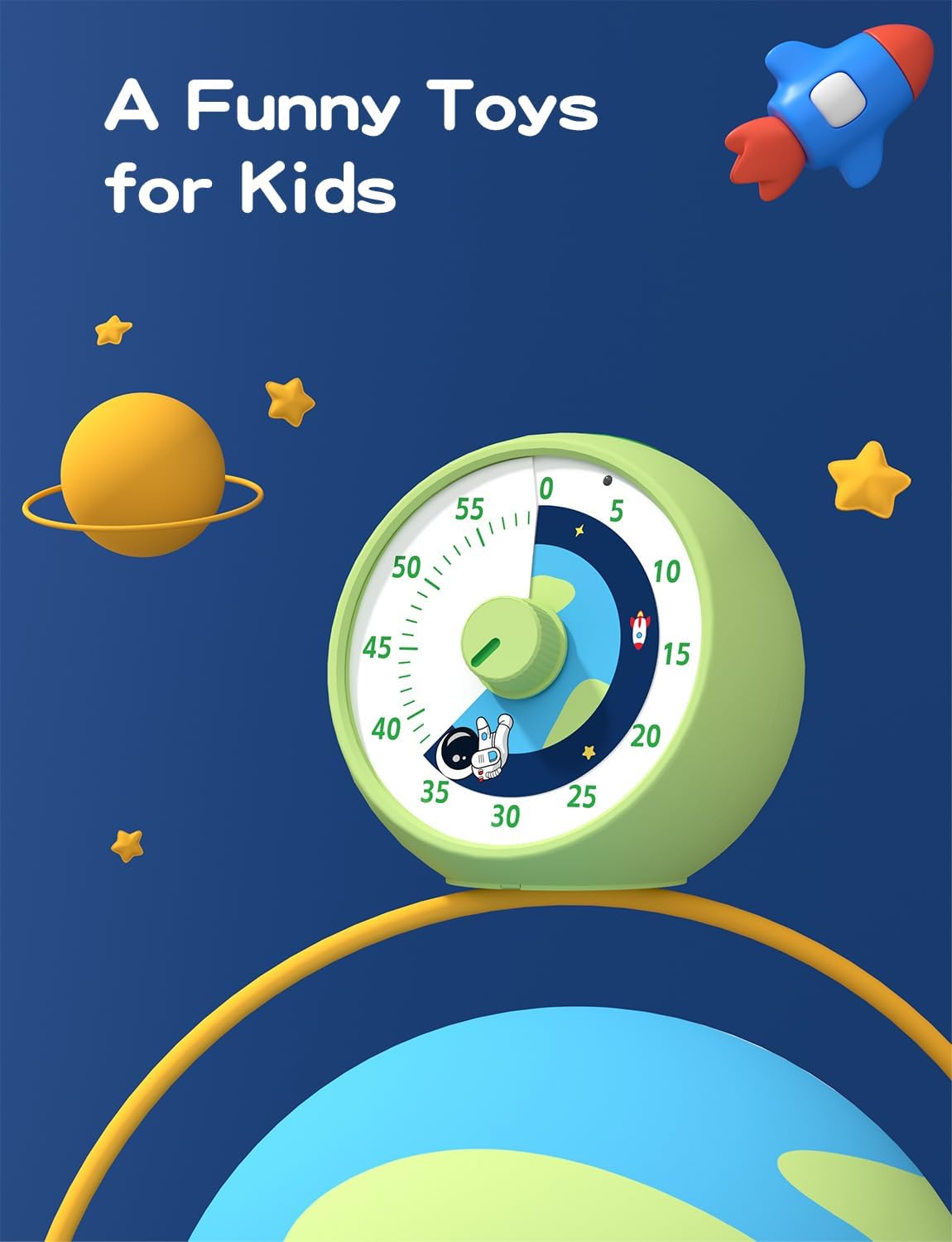 Visual Timer for Kids, 60-Minute Countdown Timer for Classroom Office Kitchen, Desk Timer Kids Time Management Tools with Silent Operation, Pomodoro Time Rainbow Pattern (Orange)