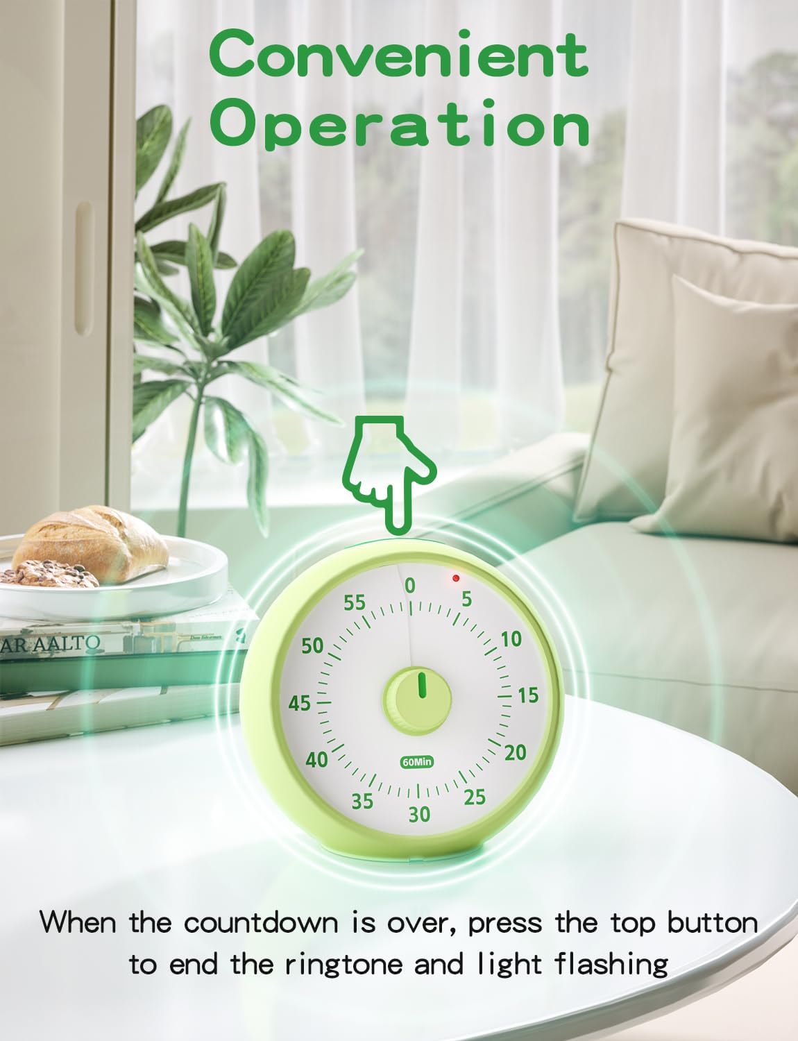 Visual Timer for Kids, 60-Minute Countdown Timer for Classroom Office Kitchen, Desk Timer Kids Time Management Tools with Silent Operation, Pomodoro Time Rainbow Pattern (Orange)