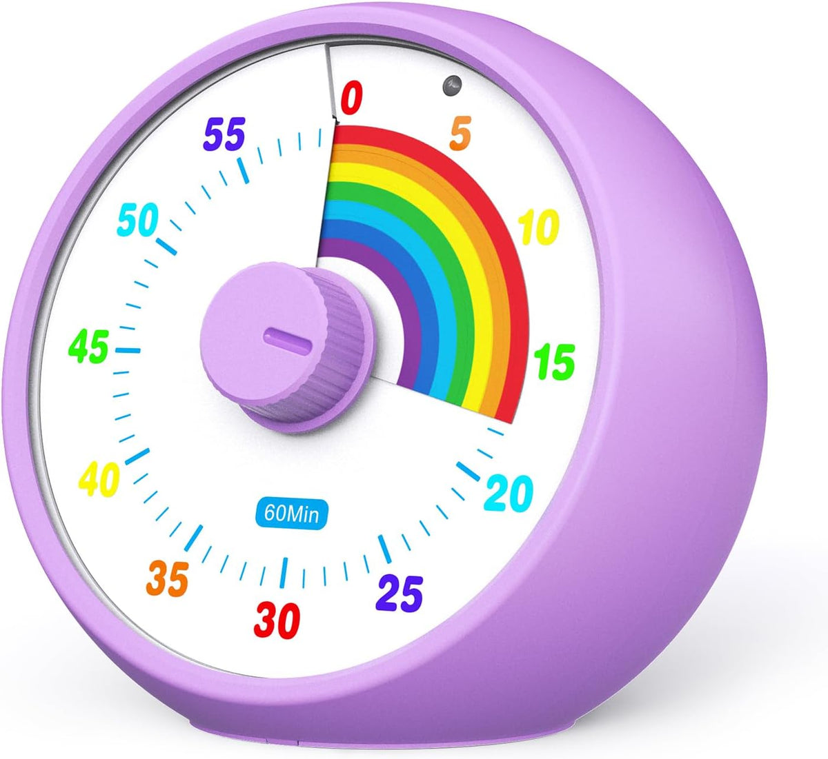 Visual Timer for Kids, 60-Minute Countdown Timer for Classroom Office Kitchen, Desk Timer Kids Time Management Tools with Silent Operation, Pomodoro Time Rainbow Pattern (Orange)