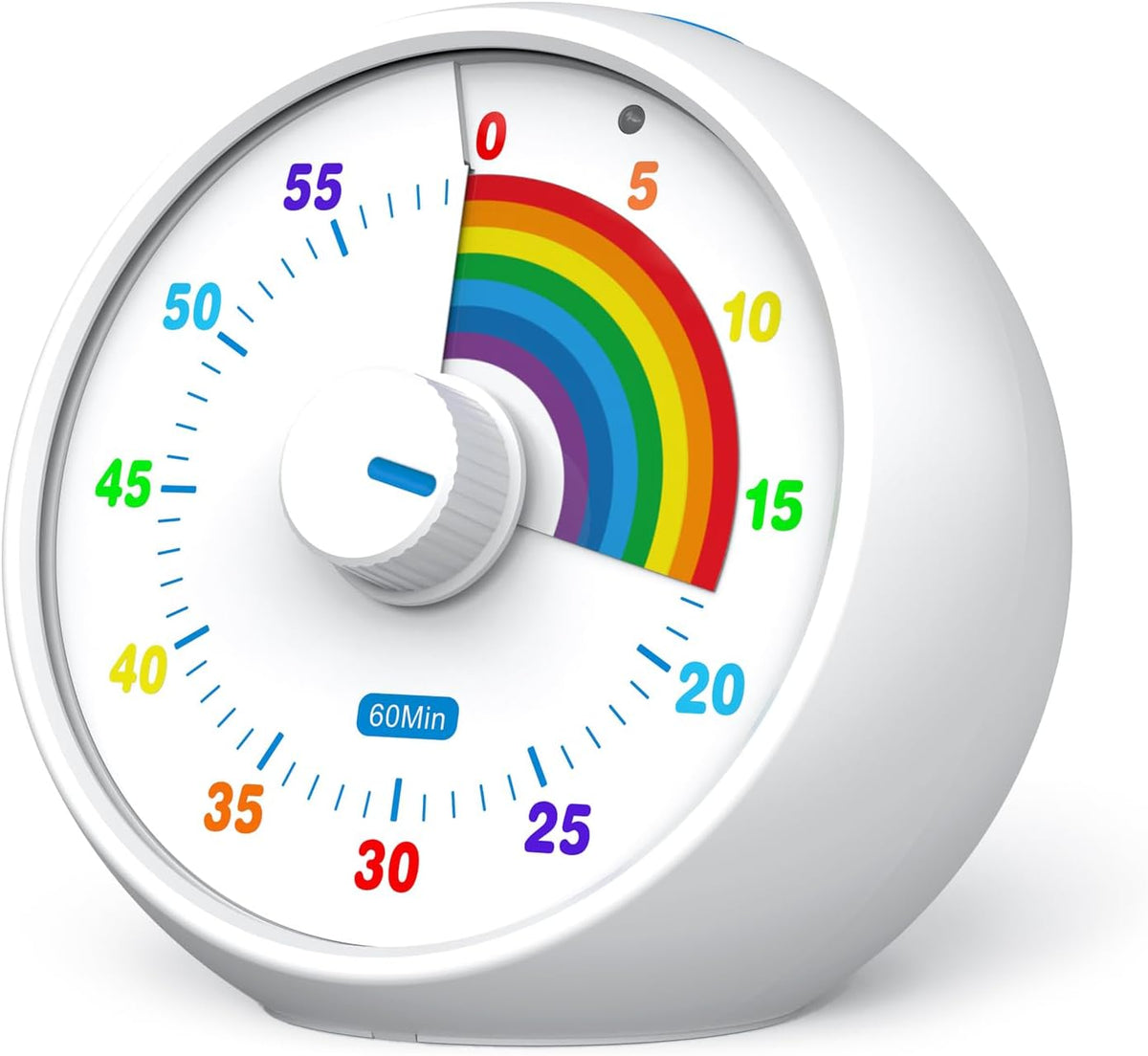 Visual Timer for Kids, 60-Minute Countdown Timer for Classroom Office Kitchen, Desk Timer Kids Time Management Tools with Silent Operation, Pomodoro Time Rainbow Pattern (Orange)