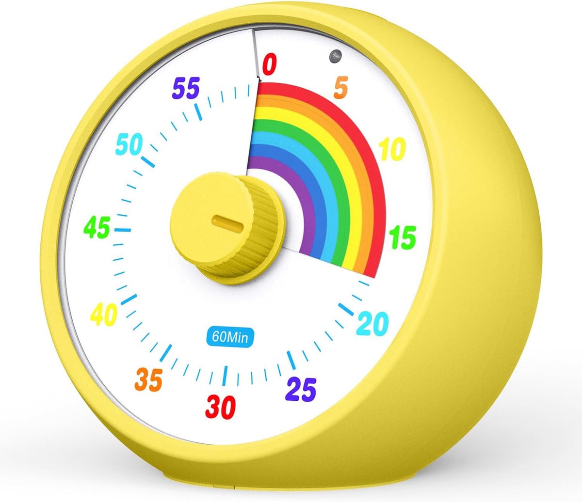 Visual Timer for Kids, 60-Minute Countdown Timer for Classroom Office Kitchen, Desk Timer Kids Time Management Tools with Silent Operation, Pomodoro Time Rainbow Pattern (Orange)